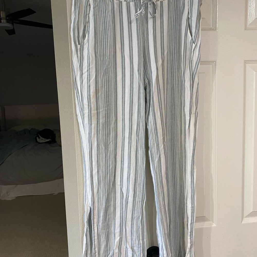 Cloth & Stone Striped Gray and White Women's Pants
